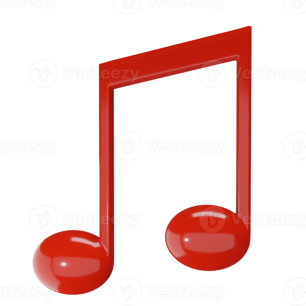 render 3d musical note png