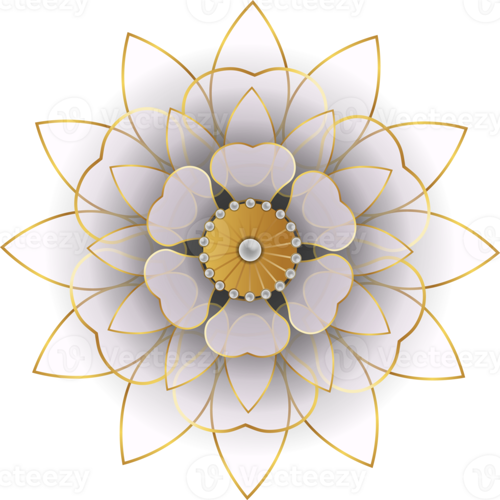 decorative transparent flower. geometric stylized flower png