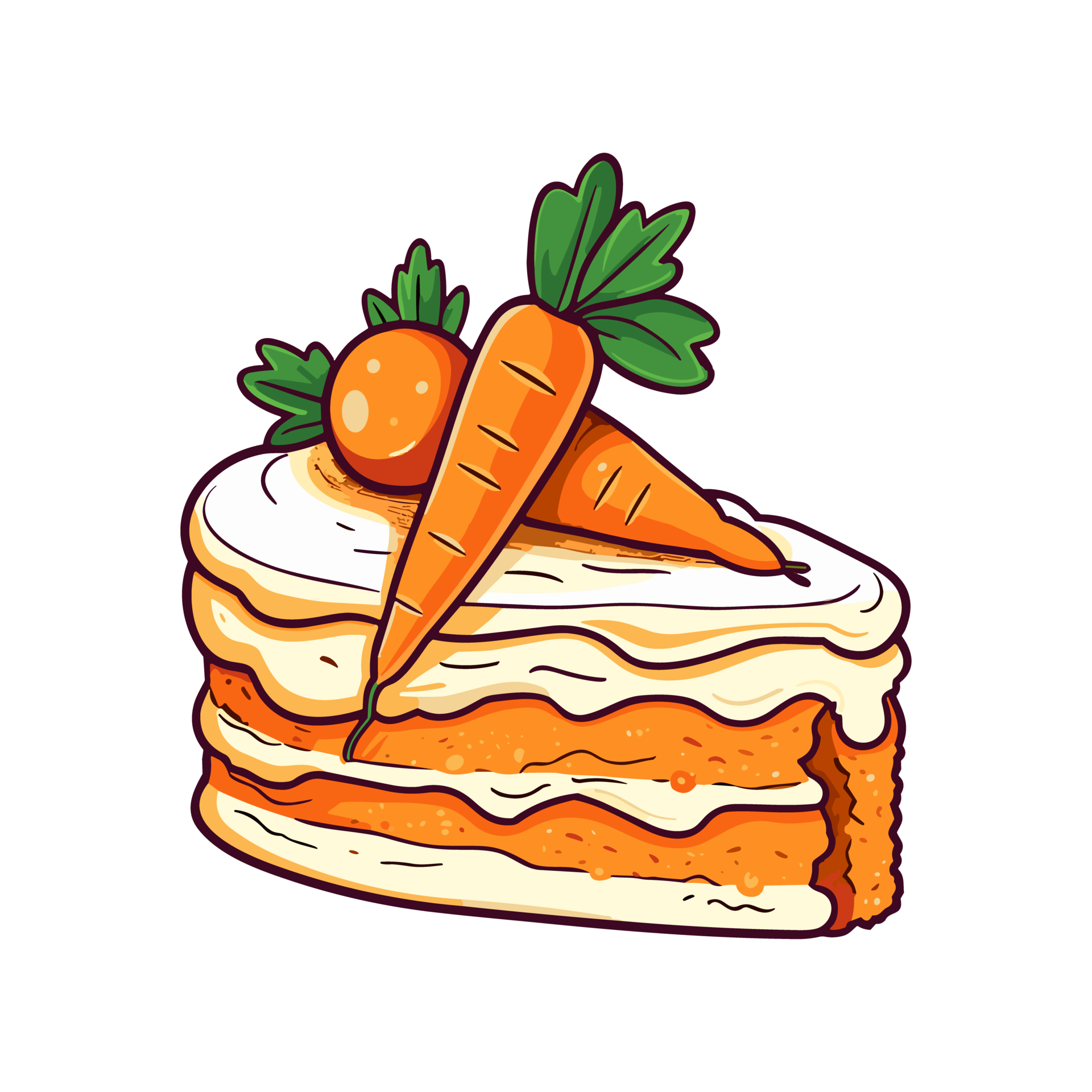 carrot cake clip art illustration. Transparent backgrund. 27242941 PNG
