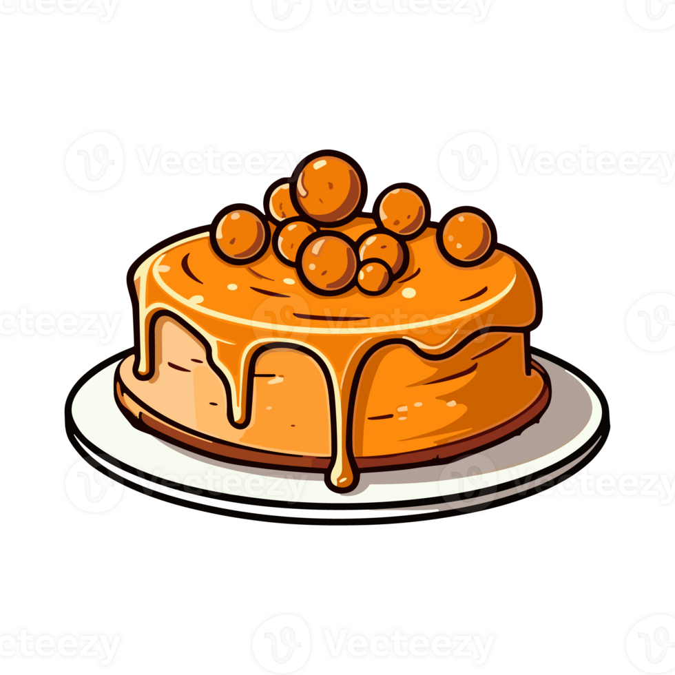 hazelnut praline cake clip art illustration. Transparent backgrund
