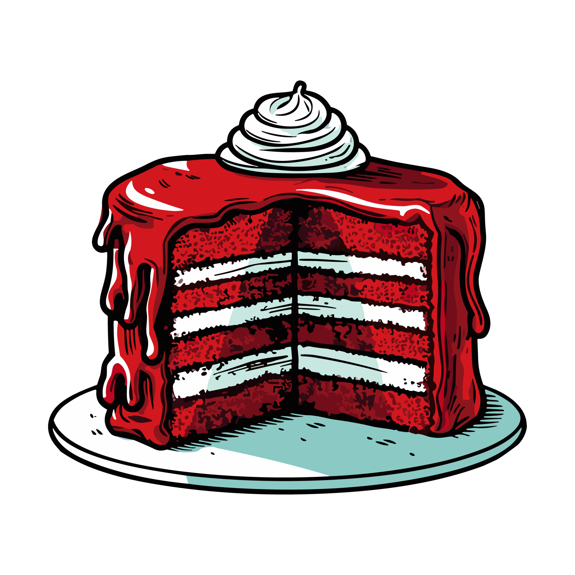 red velvet cake clip art illustration. Transparent backgrund. 27242996 PNG