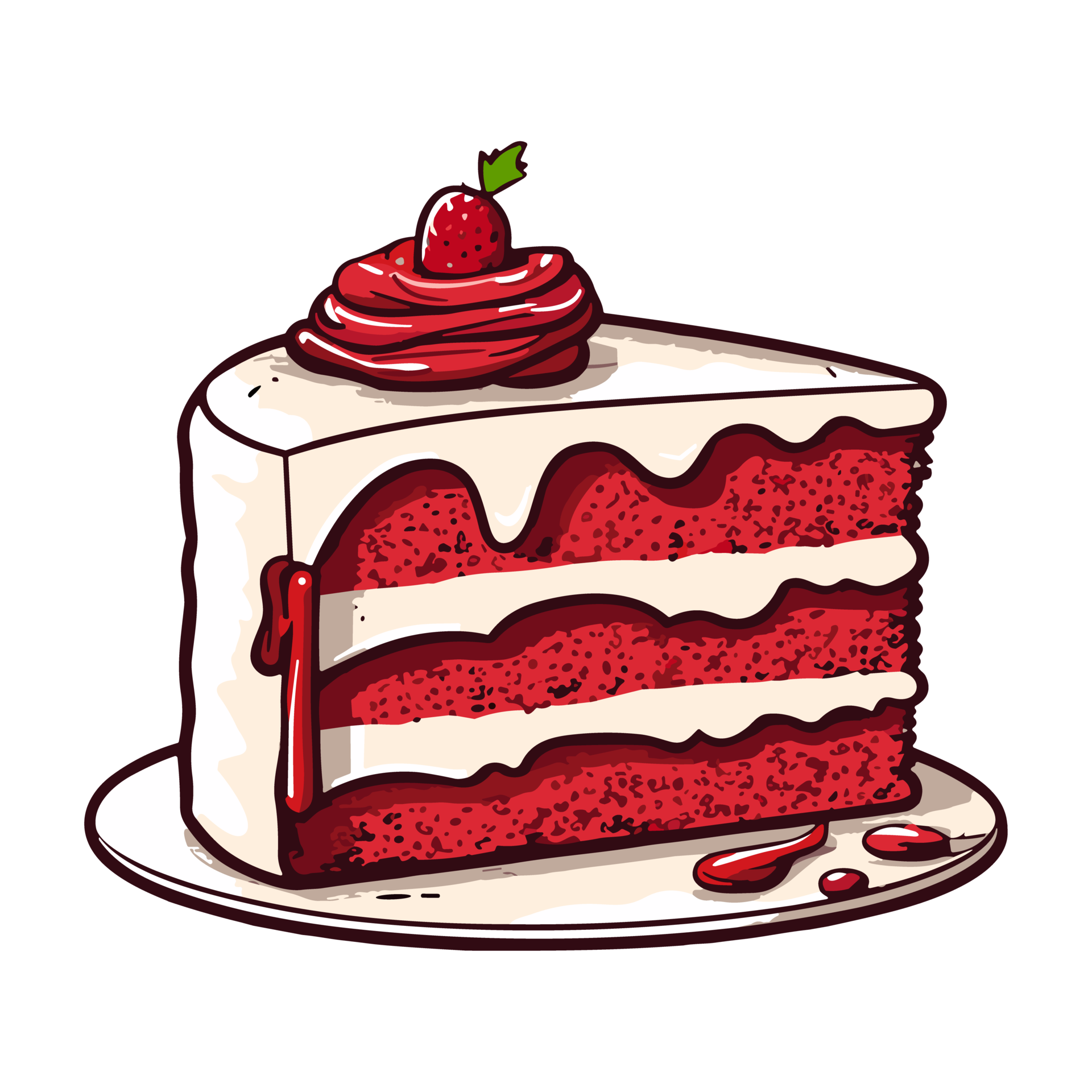red velvet cake clip art illustration. Transparent backgrund. 27242999 PNG