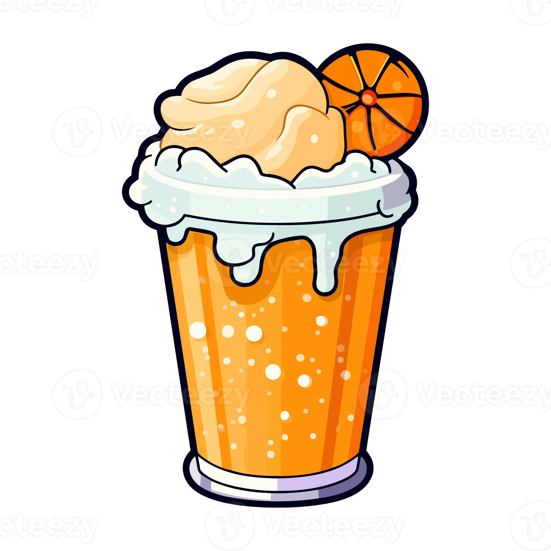 orange creamsicle float sticker cool colors kawaii clip art