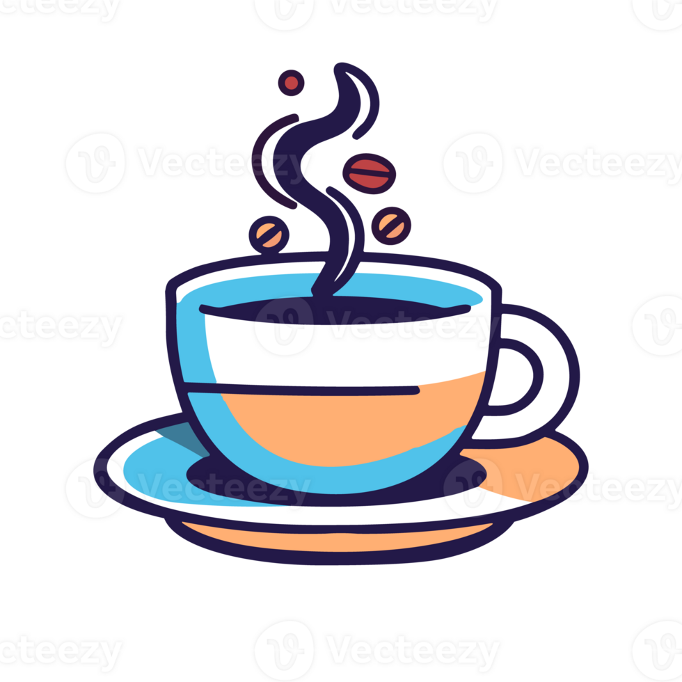 coffee mug vector illustration-01. Transparent background. Generative Ai png
