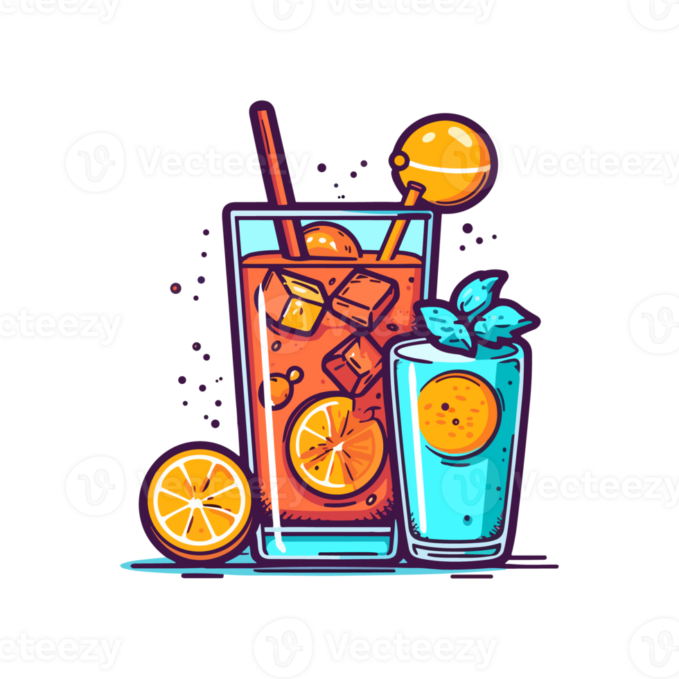 Sanft trinken Vektor Illustration. transparent Hintergrund. generativ ai png