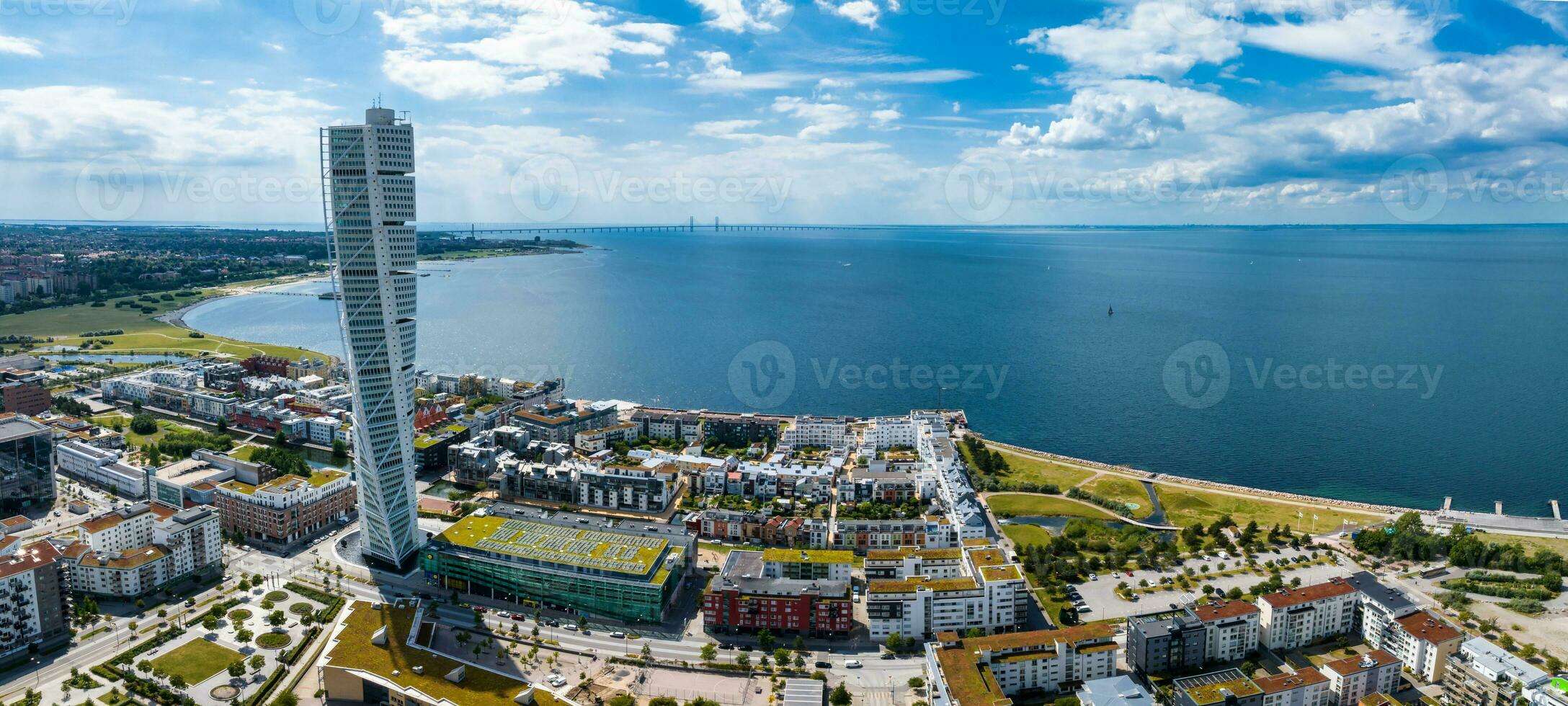 Beautiful aerial view of the Vastra Hamnen- The Western Harbour photo