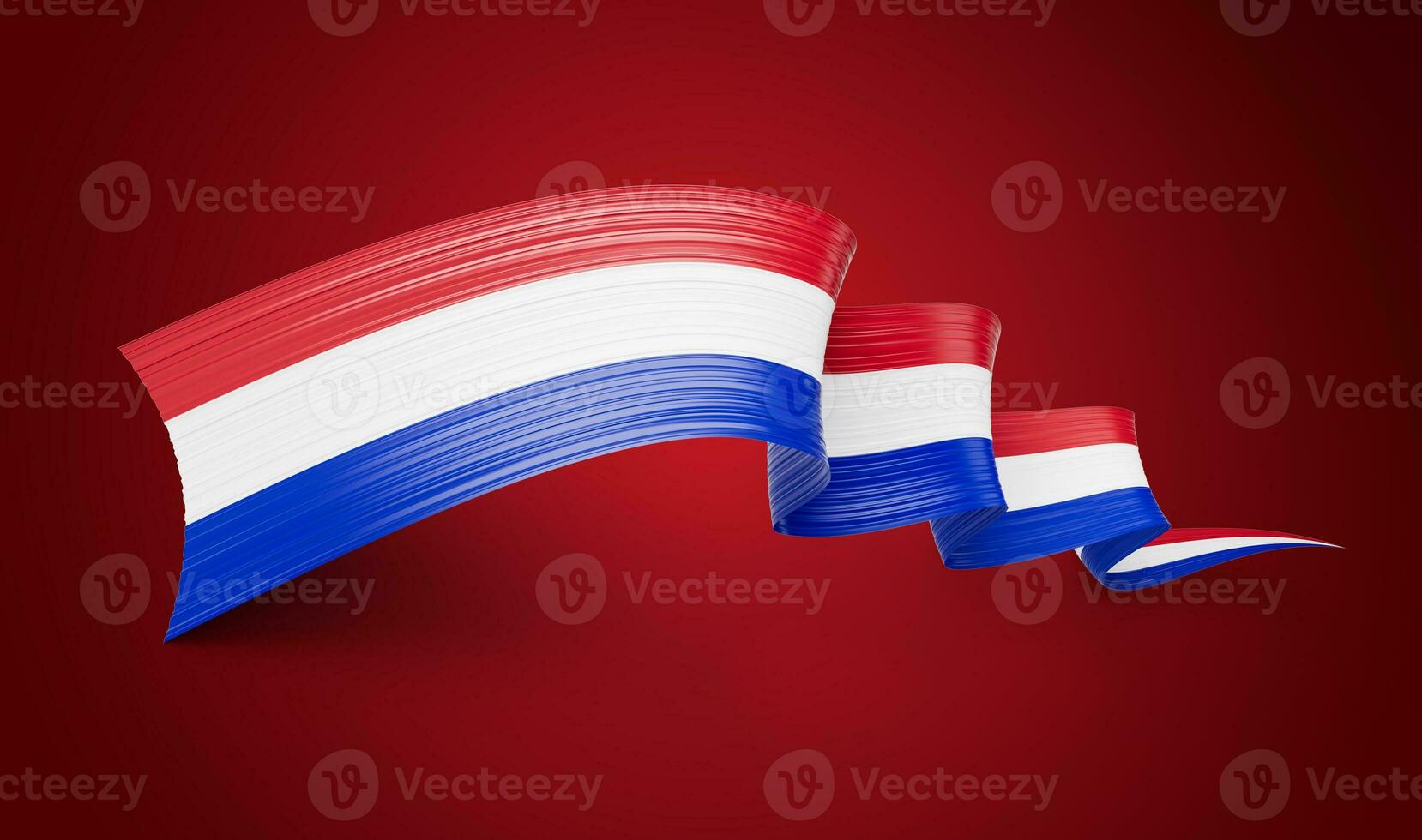 3d Flag Of Paraguay, 3d Wavy Shiny Paraguay Ribbon Isolated On Red Background, 3d illustration photo