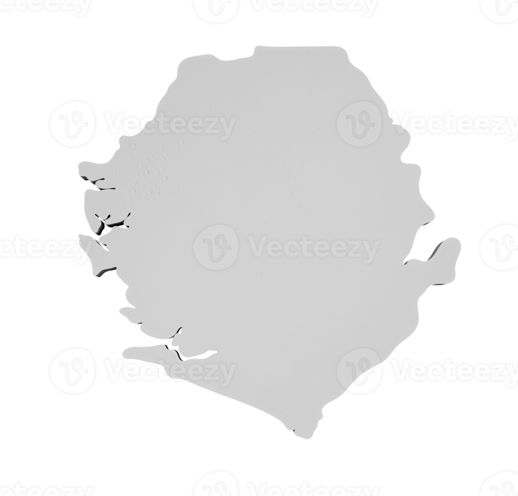 Sierra Leone 3D Topographic map Geography Cartography and topology 3D illustration png