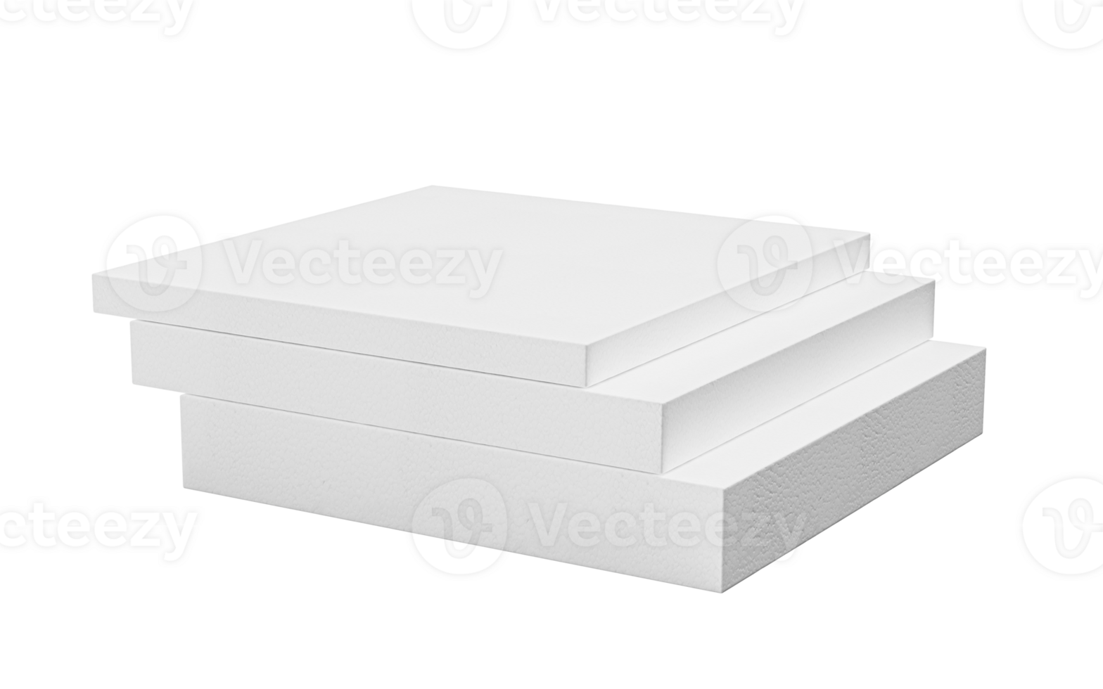 Polystyrene foam sheets. 3D illustration png