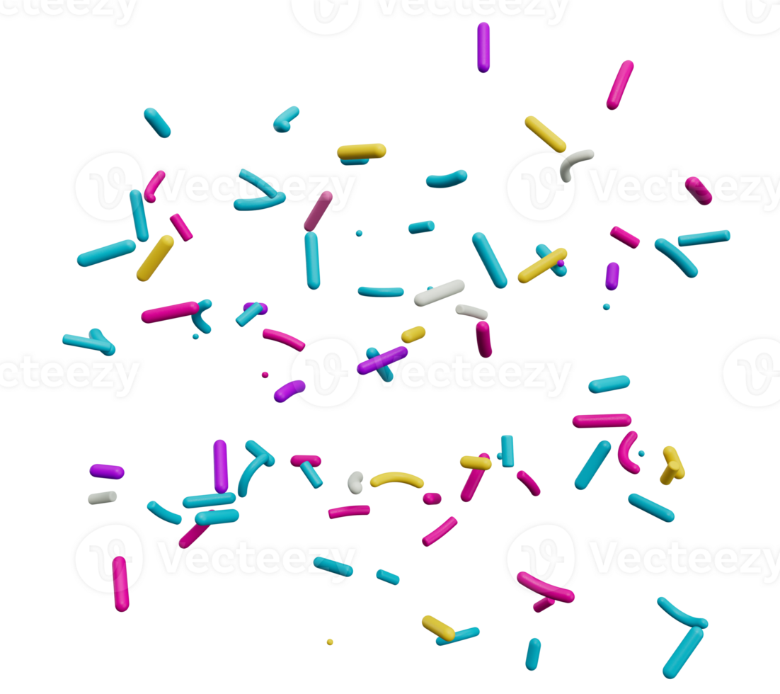 Colorful sprinkle falling isolated 3d illustration 27243569 PNG