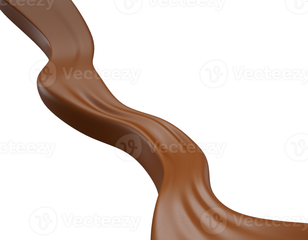 Chocolate wave beautiful, elegant splash of chocolate 3d illustration png