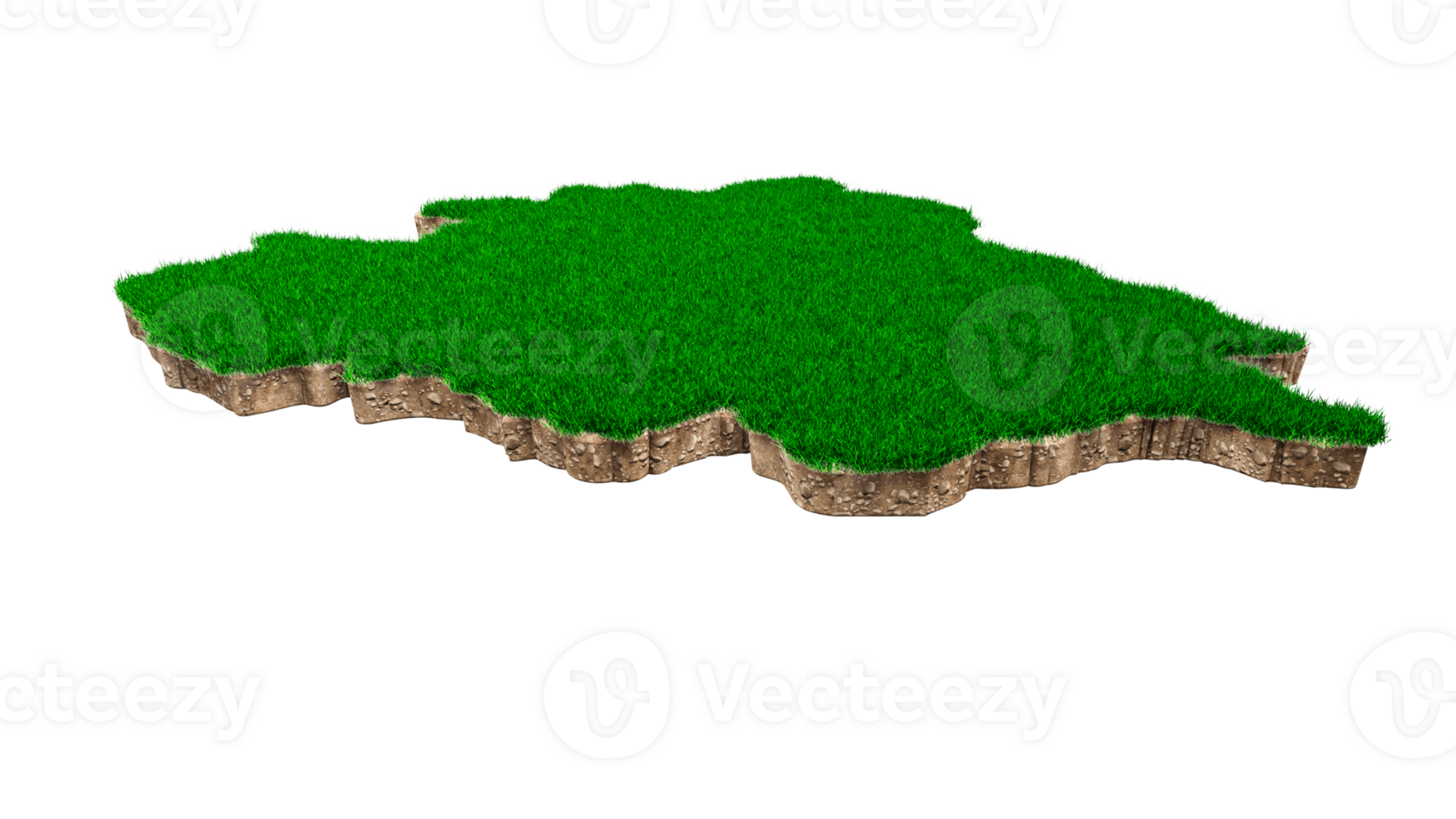 Andorra Map soil land geology cross section with green grass and Rock ground texture 3d illustration png
