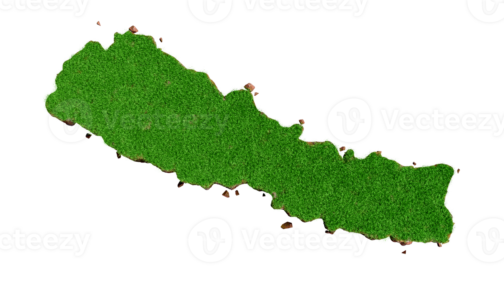 Nepal country Grass and ground texture map 3d illustration png