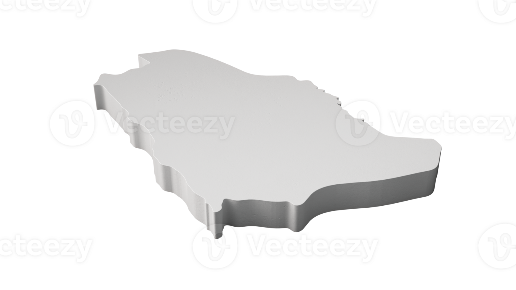 Saudi Arab 3D map Geography Cartography and topology 3D illustration png