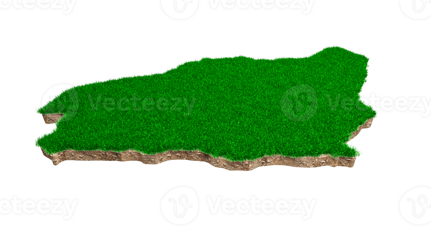 Saudi Arabia Map soil land geology cross section with green grass and Rock ground texture 3d illustration png