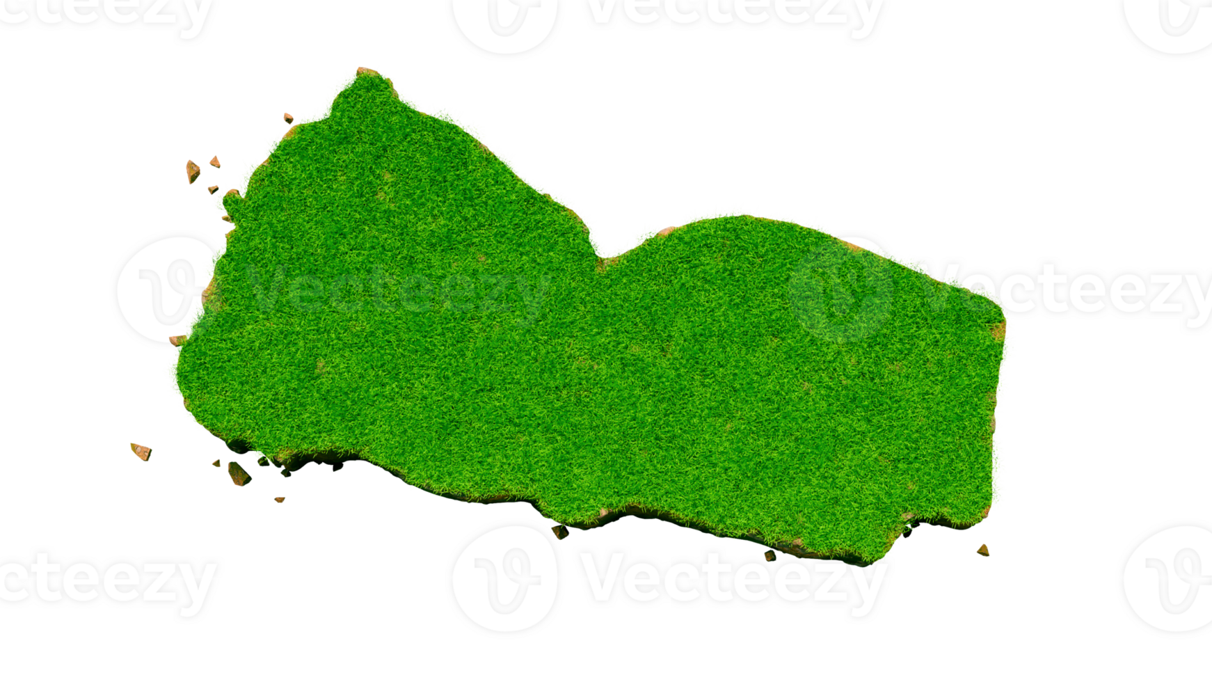 Yemen Map Grass and ground texture 3d illustration png