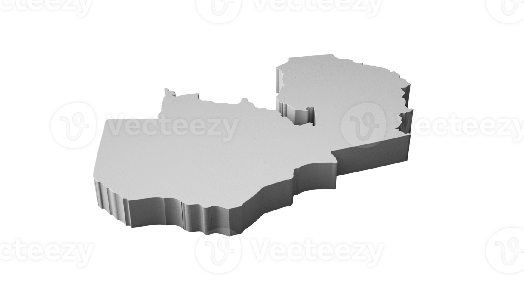 Zambia 3D map Geography Cartography and topology  3D illustration png