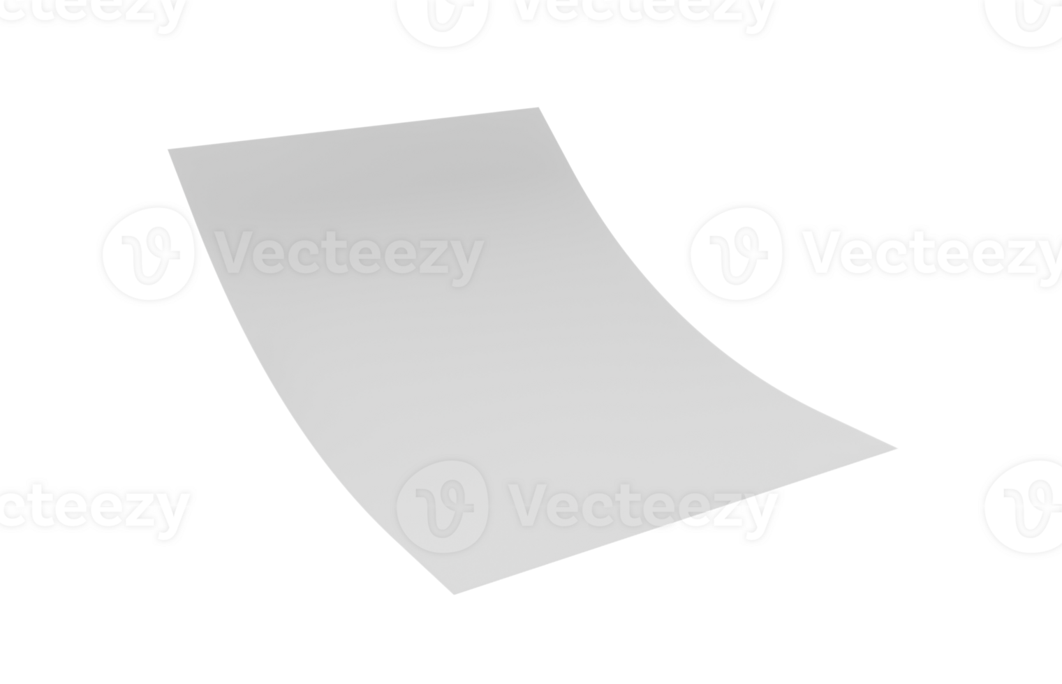 Bent empty paper sheet. empty paper Mockup A4 format paper with shadows 3d Illustration png