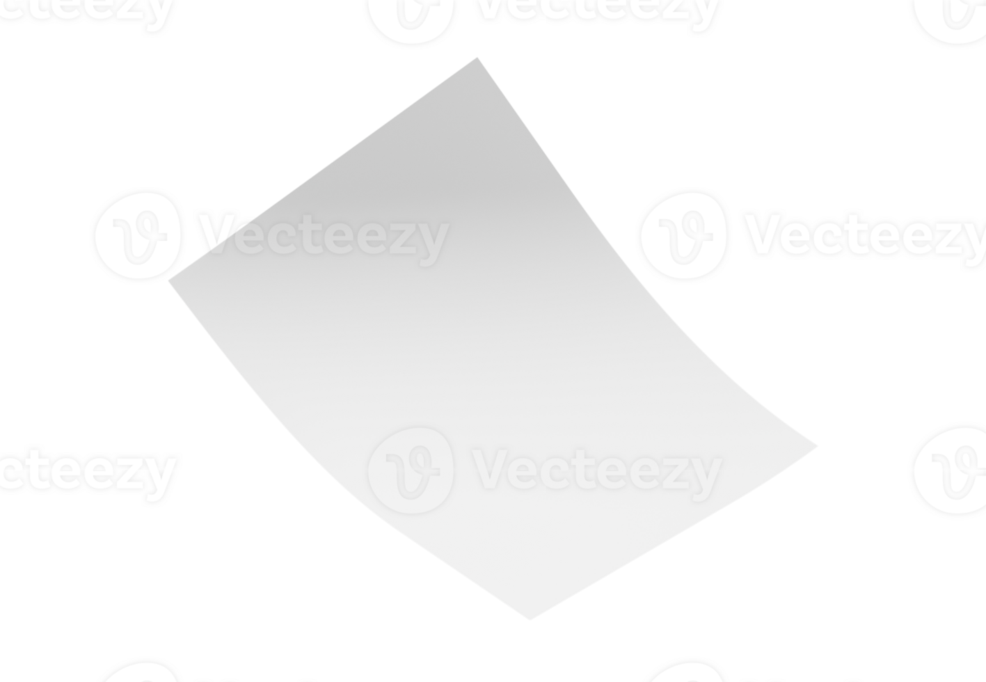 Bent empty paper sheet. empty paper Mockup A4 format paper with shadows 3d Illustration png