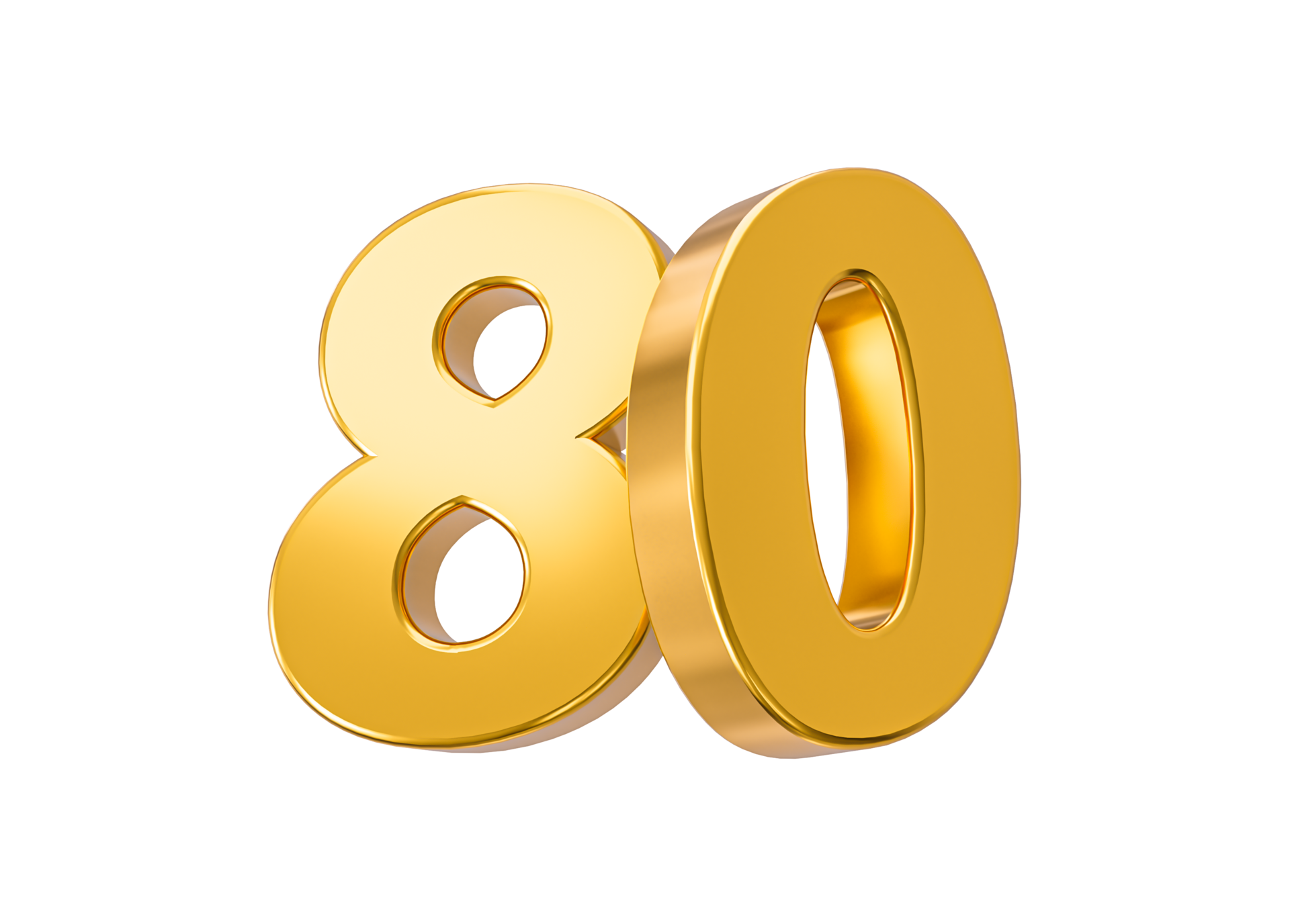 80 Percent Off On Sale Gold Percent 80th Anniversary Celebration 3D 
