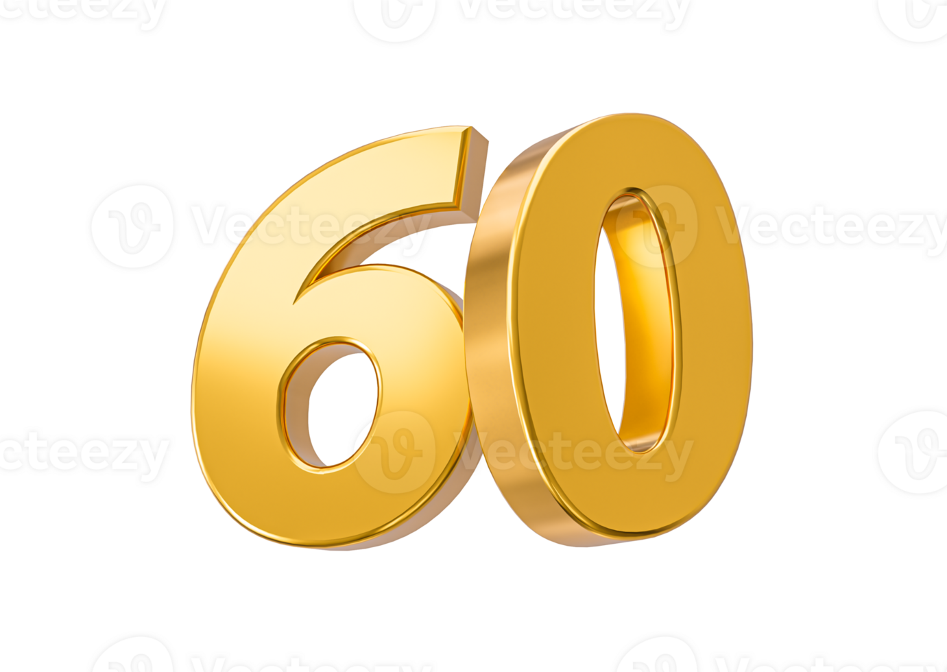 60 percent off on sale. Gold percent 60th Anniversary celebration 3D Golden numbers 3d Illustration png