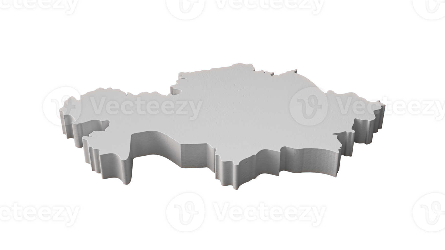 Kazakhstan 3D map Geography Cartography and topology  3D illustration png
