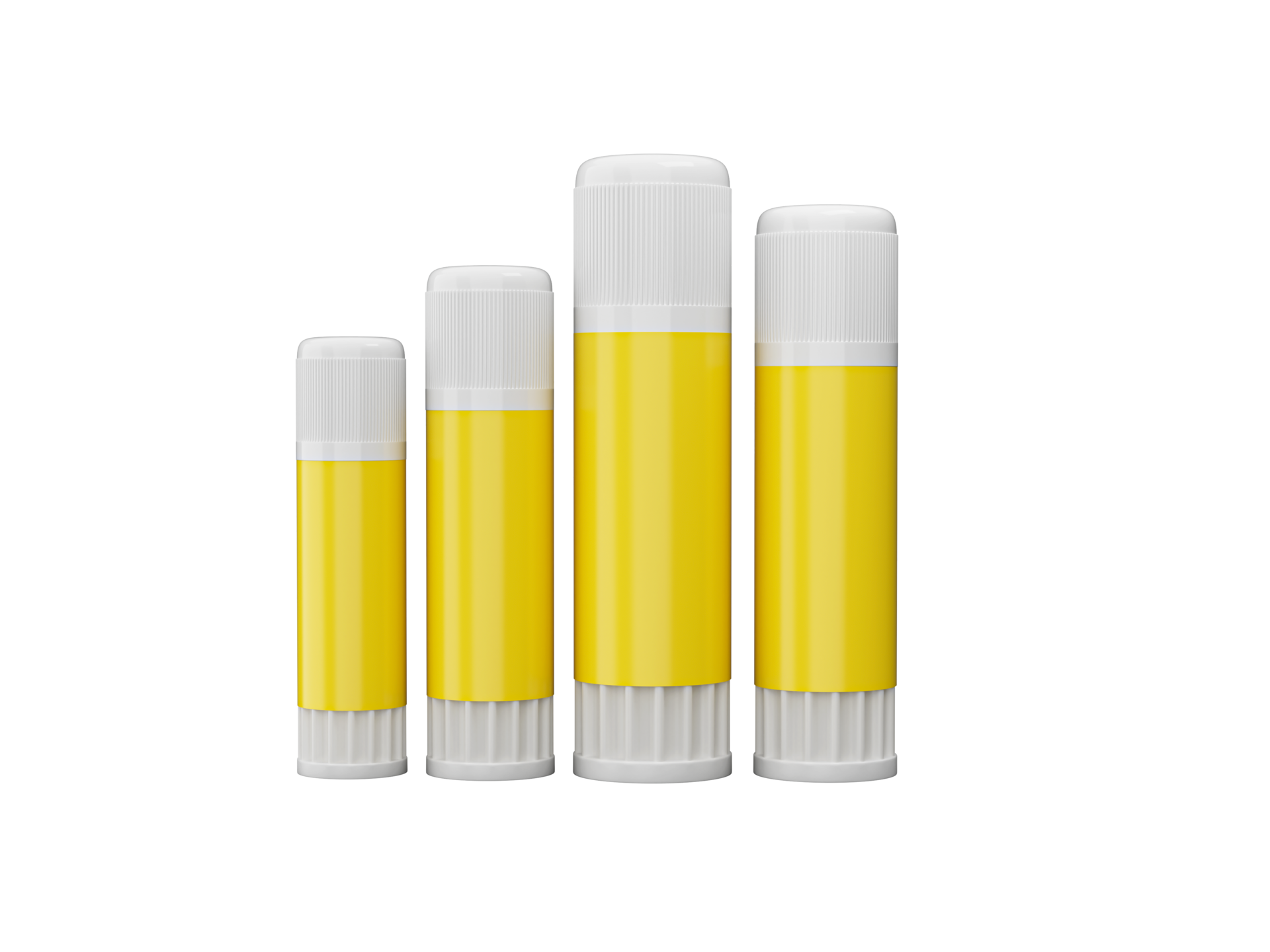 yellow glue sticks Set all Sizes Blank Mockup 3d illustration 27243833 PNG
