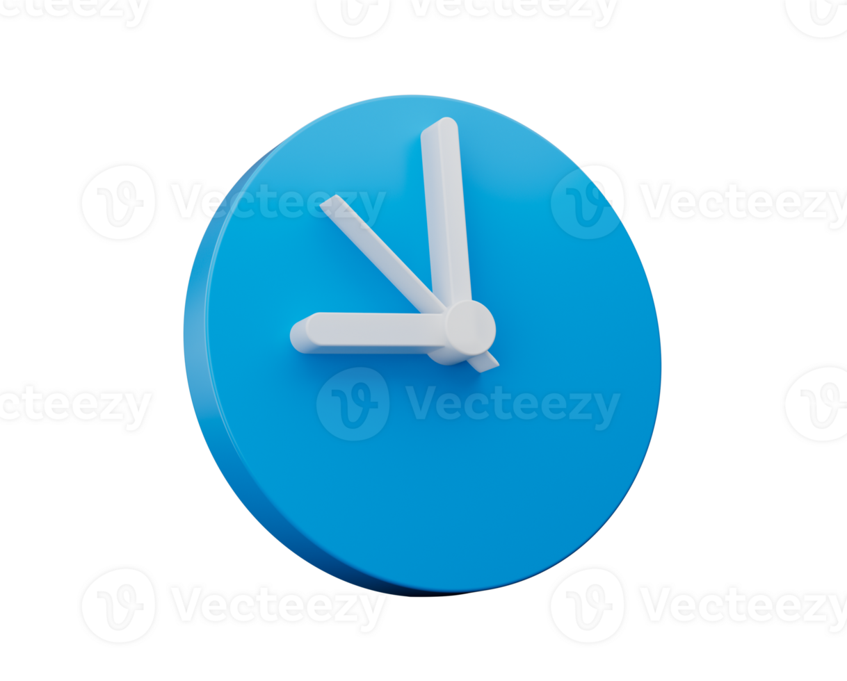 Round clock 3d icon. minimal style. Time keeping , measurement of time, time management and deadline concept 3d illustration png