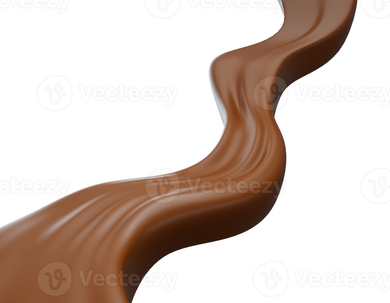 Chocolate wave beautiful, elegant splash of chocolate 3d illustration png