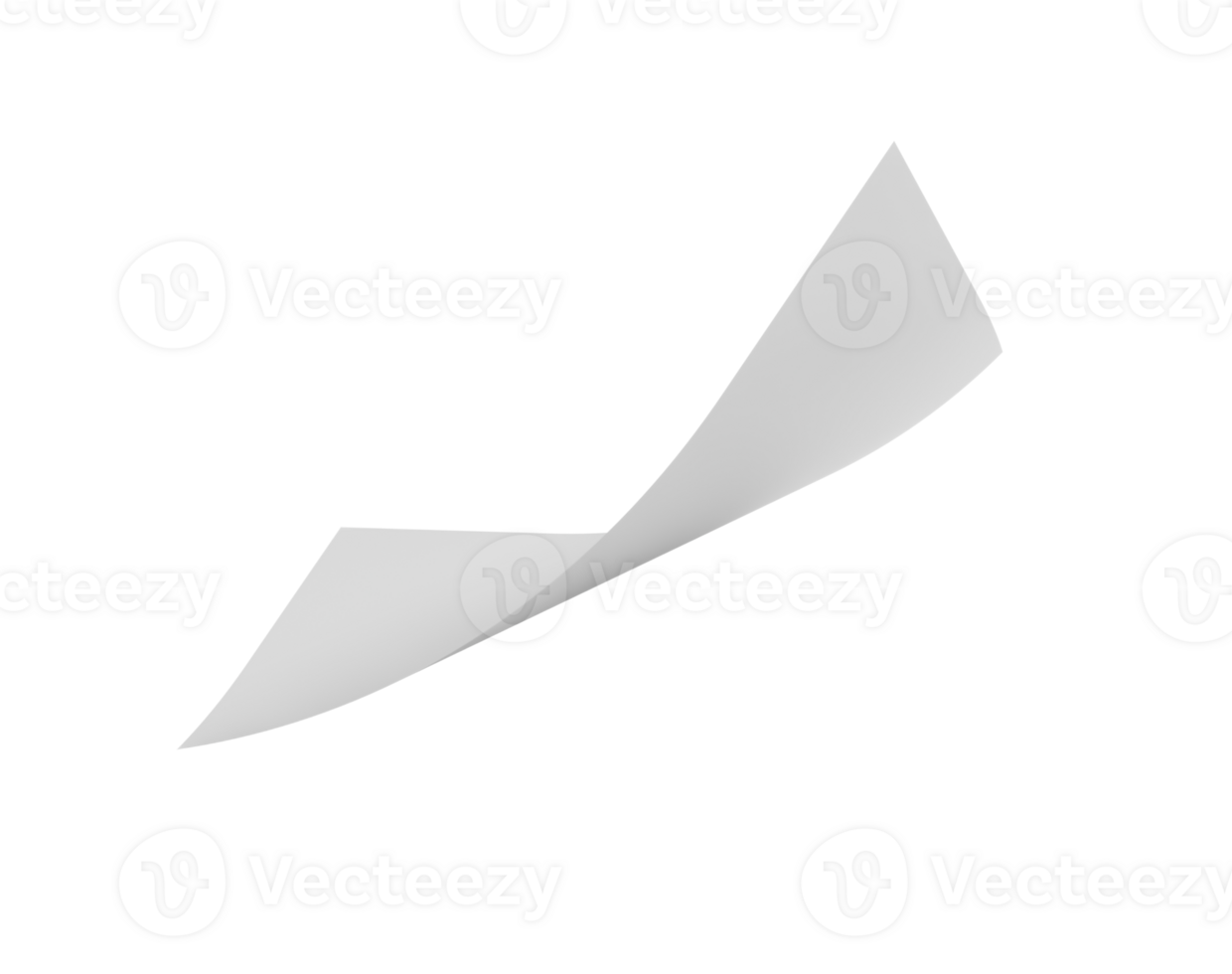 Bent empty paper sheet. empty paper Mockup A4 format paper with shadows 3d Illustration png