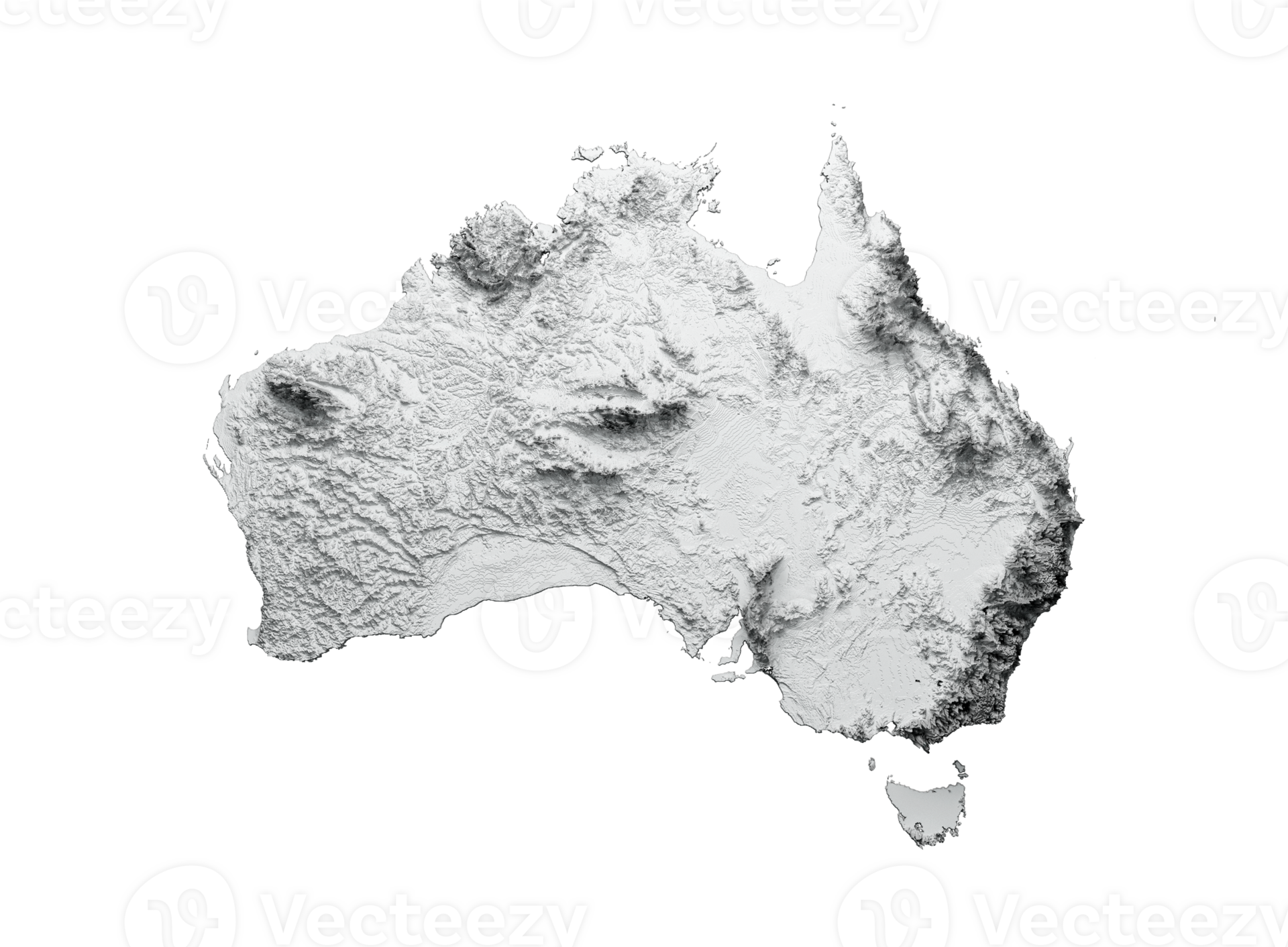 Australia Map Shaded relief Color Height map 3d illustration 27243942 PNG