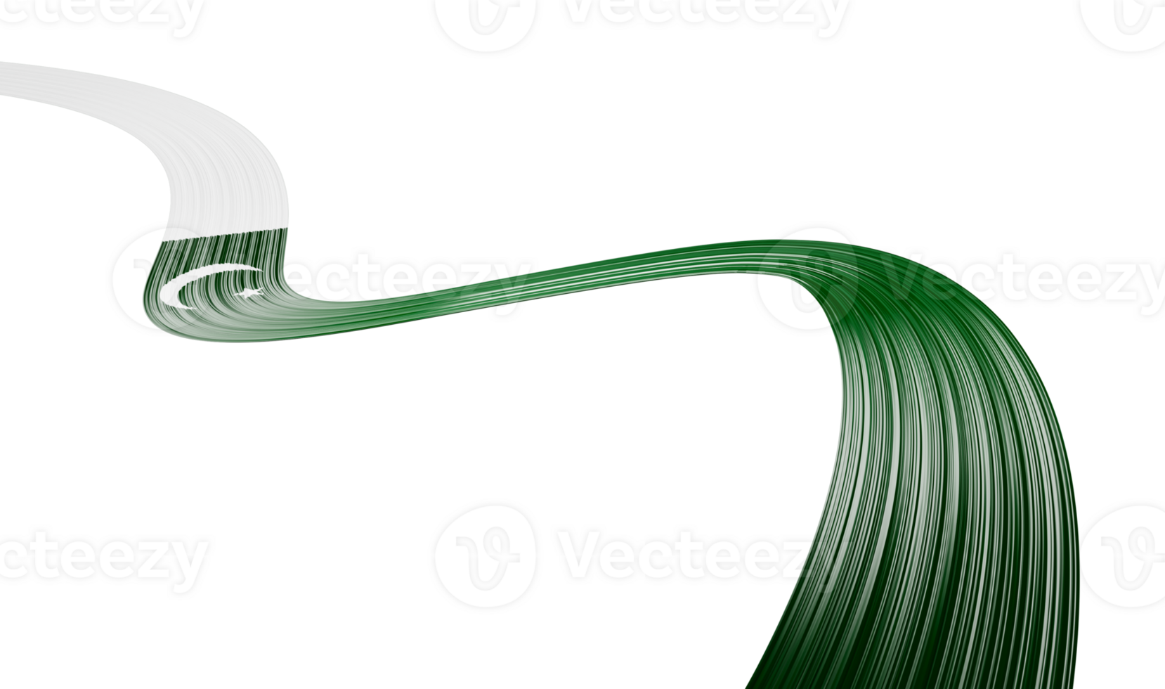 Pakistani wavy flag abstract ribbon. 3d illustration. png