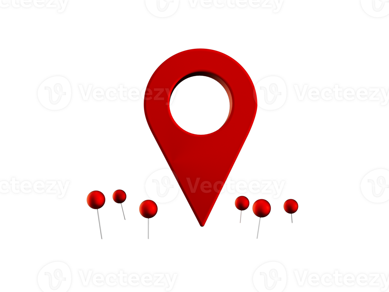 Locator mark of map and location pin or navigation icon sign with search concept. 3D illustration png