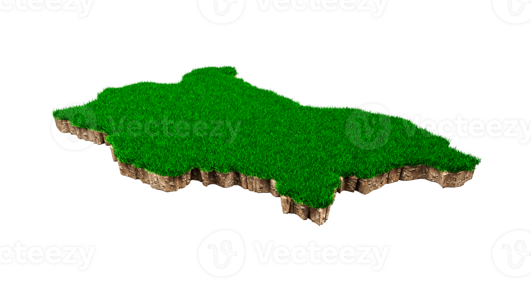 Bulgaria Map soil land geology cross section with green grass and Rock ground texture 3d illustration png