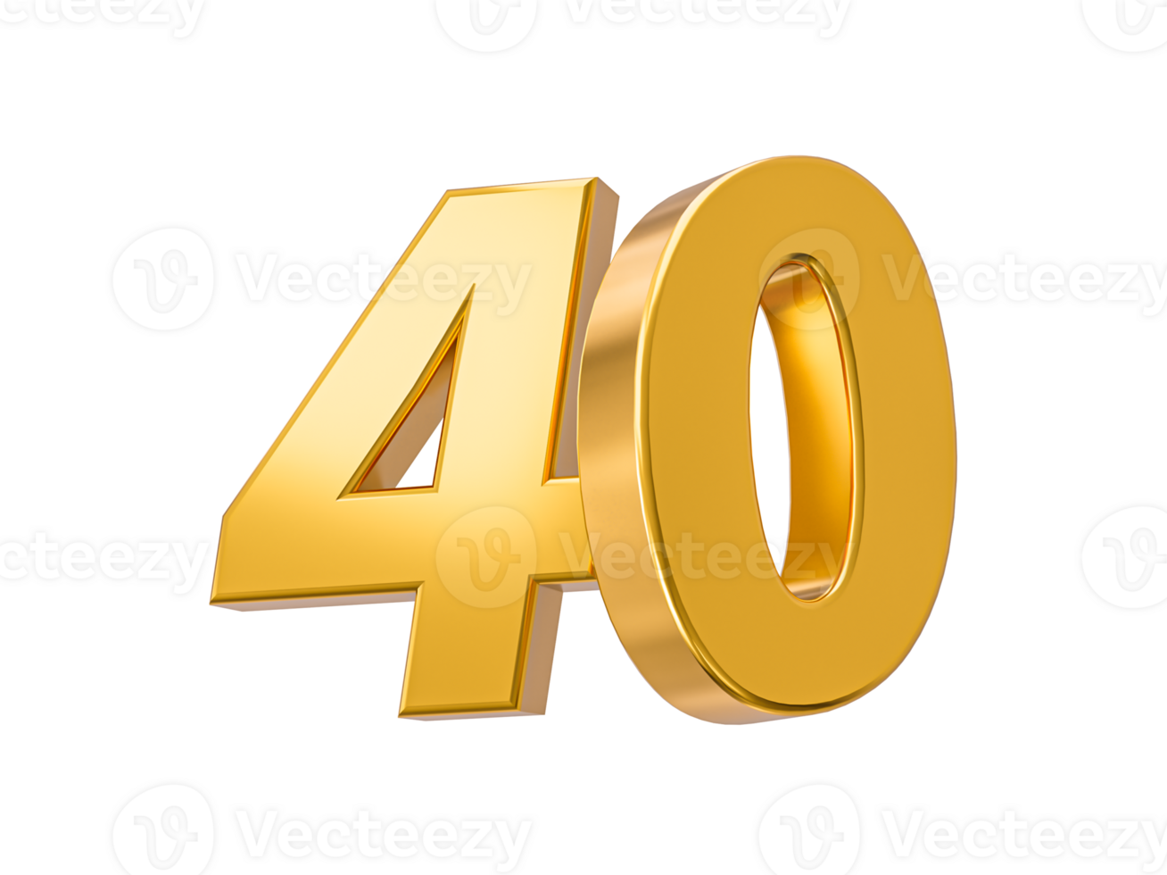 40 percent off on sale. Gold percent  40th Anniversary celebration 3D Golden numbers 3d Illustration png