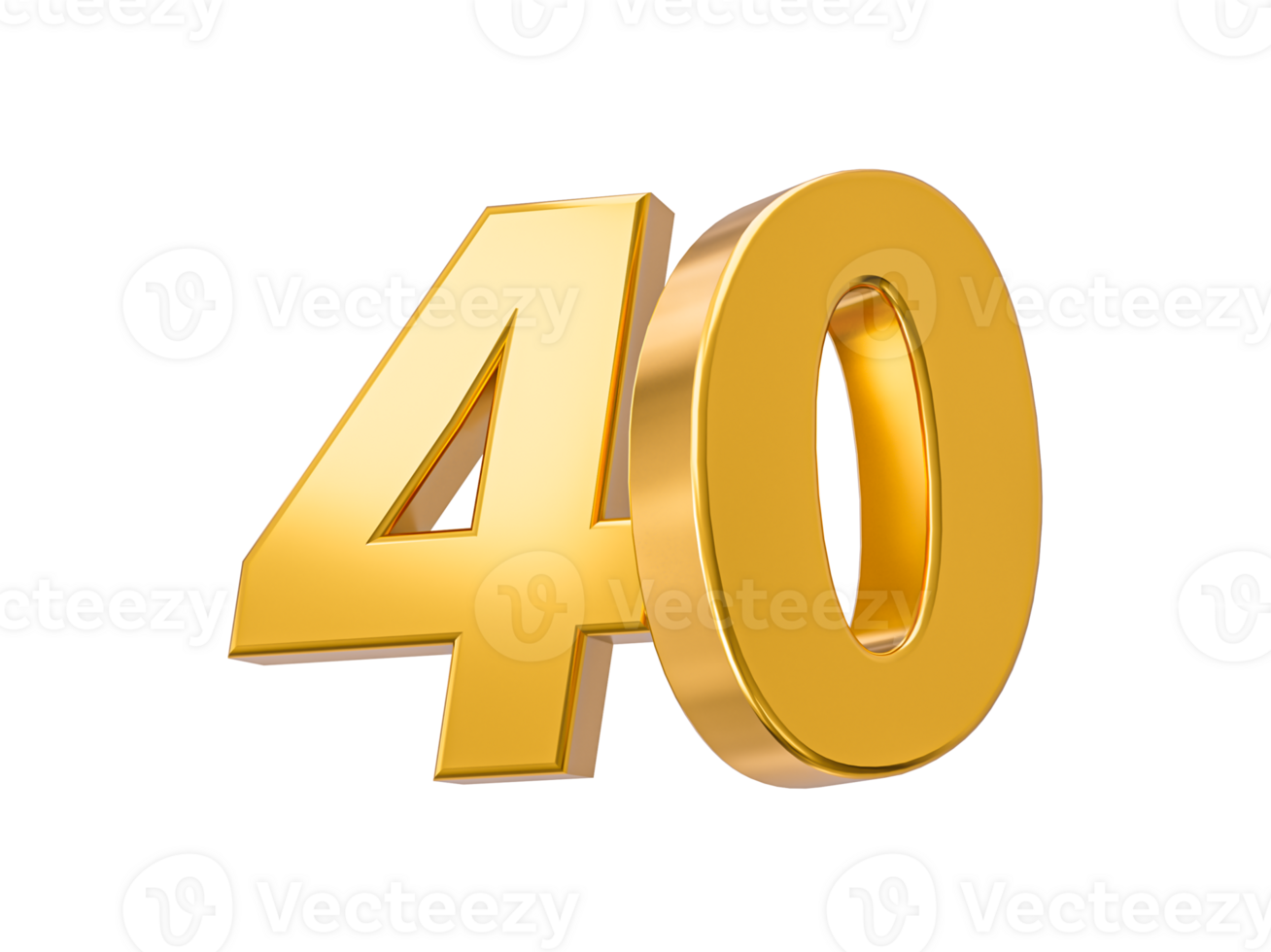 40 percent off on sale. Gold percent  40th Anniversary celebration 3D Golden numbers 3d Illustration png