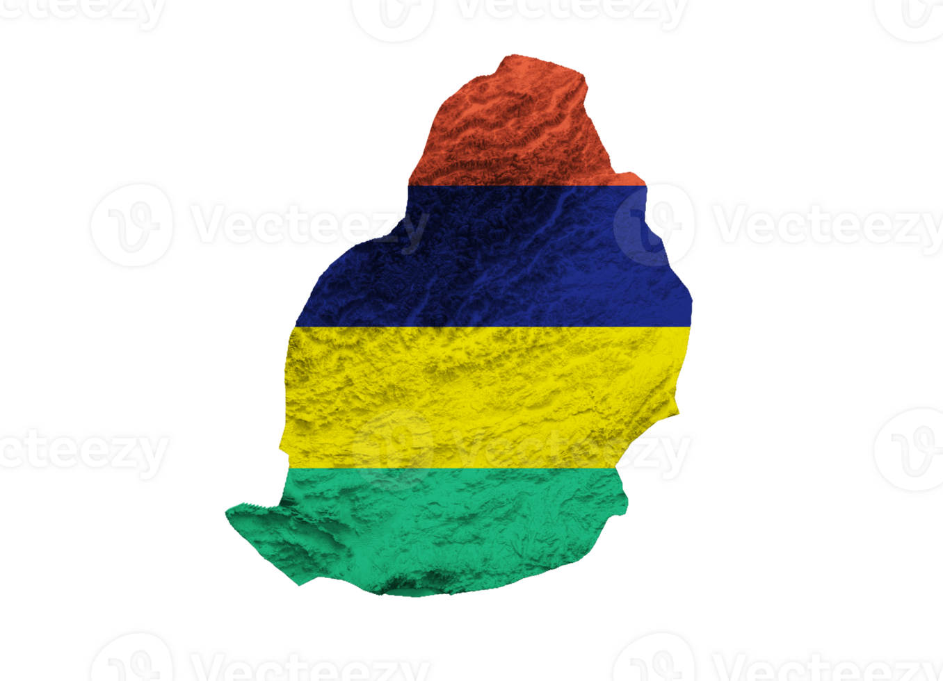 Mauritius kaart Mauritius vlag schaduwrijk Verlichting kleur hoogte kaart 3d illustratie png