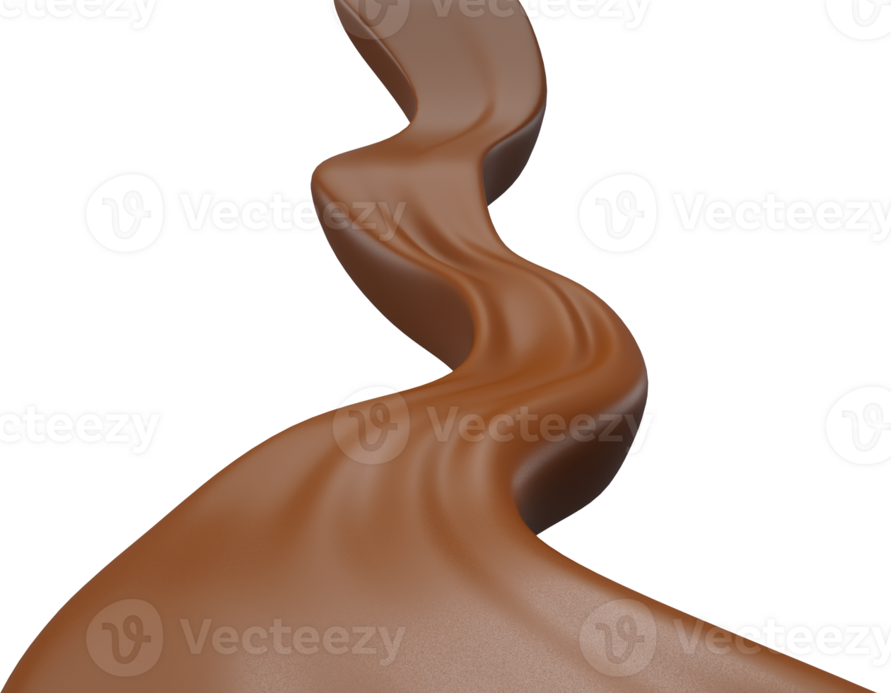 Chocolate wave beautiful, elegant splash of chocolate 3d illustration png