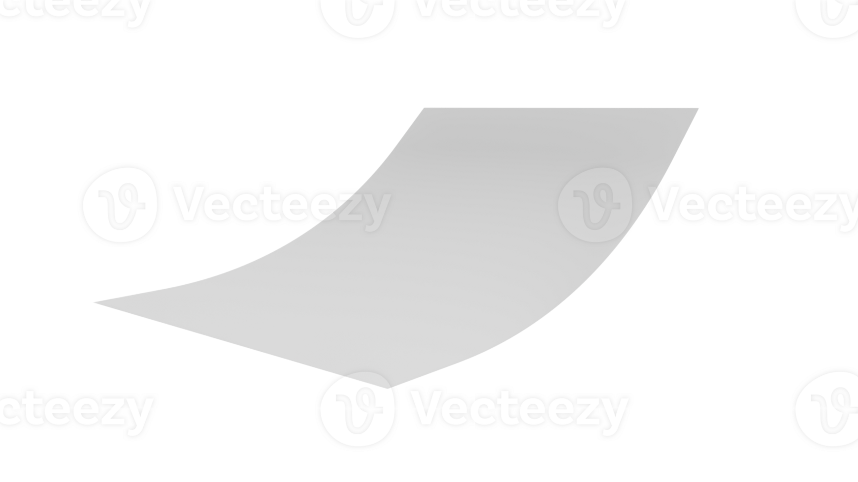 Bent empty paper sheet. empty paper Mockup A4 format paper with shadows 3d Illustration png