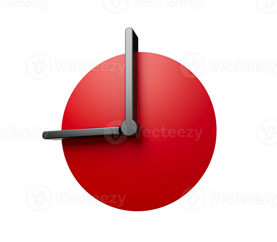 9 O clock Red Clock Isolated On White Background Minimal 3d Clock 3d 9-o-clock-red-clock-isolated-on-white-background-minimal-3d-clock-3d