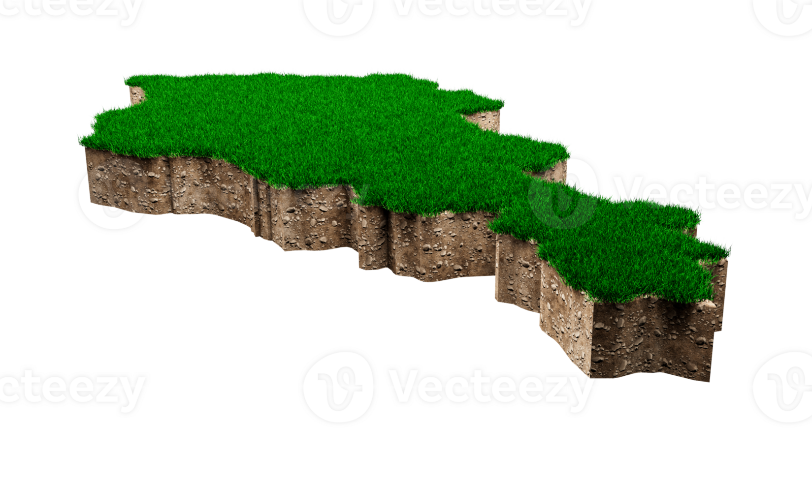 Armenia Map soil land geology cross section with green grass and Rock ground texture 3d illustration png