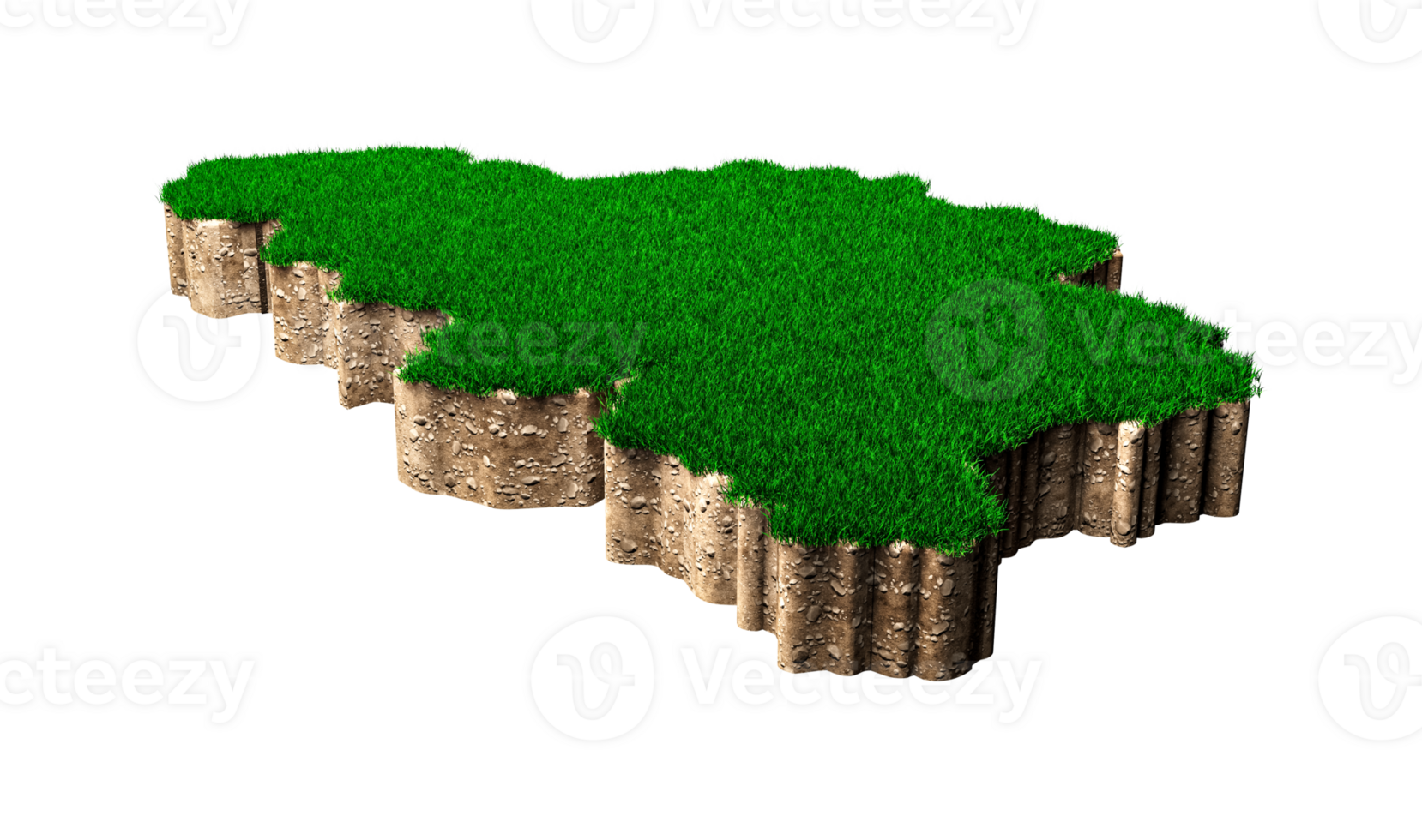 Belgium Map soil land geology cross section with green grass and Rock ground texture 3d illustration png