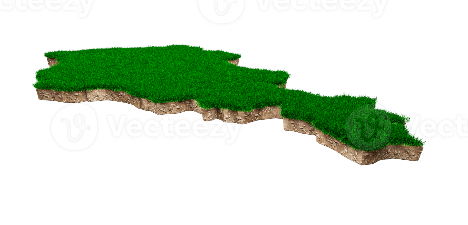 Armenia Map soil land geology cross section with green grass and Rock ground texture 3d illustration png