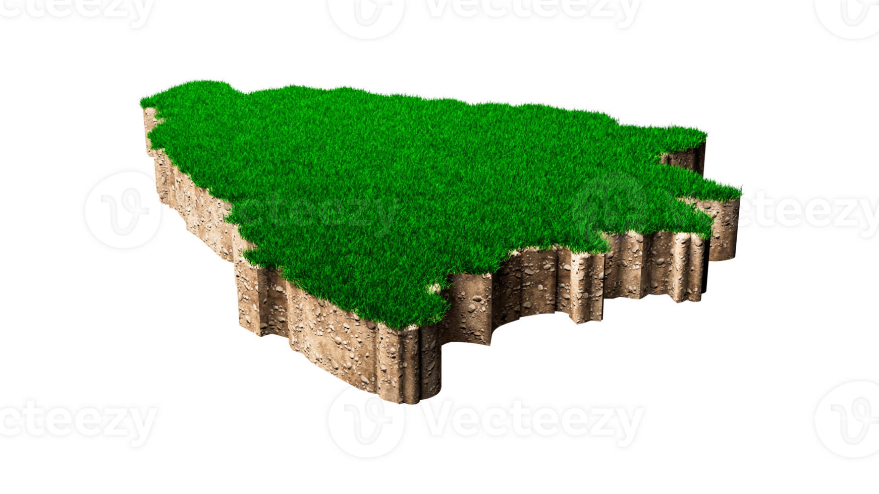 Bosnia and Herzegovina Map soil land geology cross section with green grass and Rock ground texture 3d illustration png