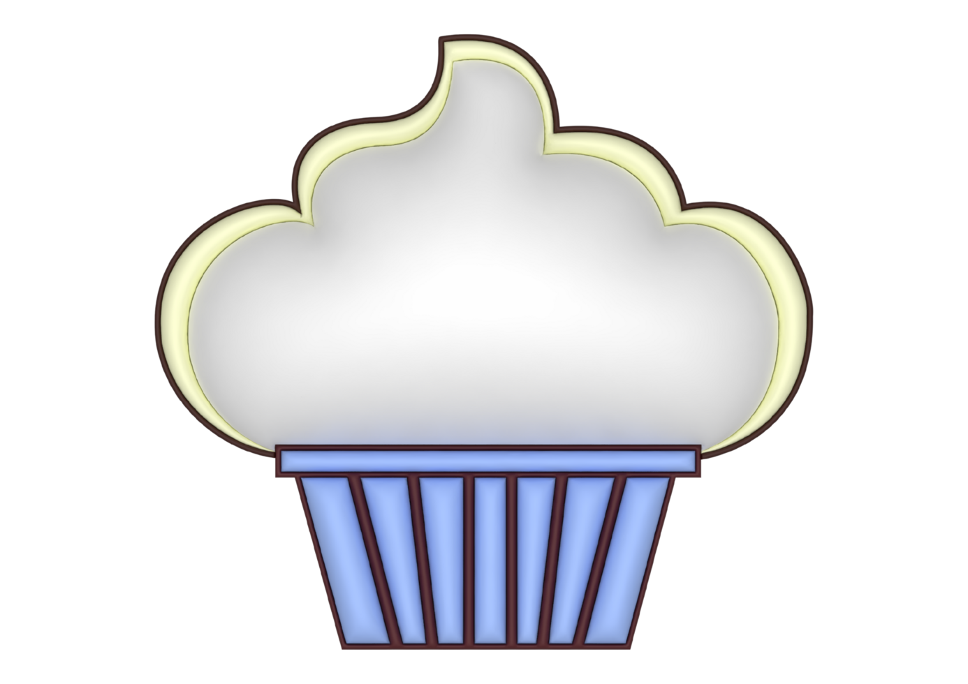 3d cupcake icon in cartoon style transparent background png