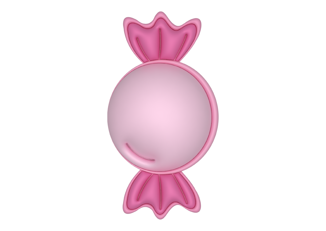 3d pink candy on a transparent background png