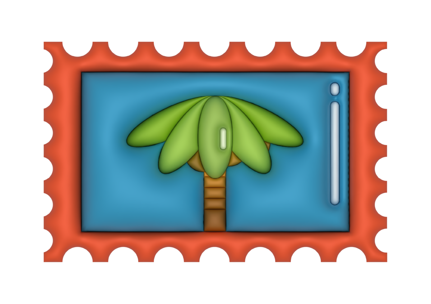 3d tropical palm tree stamp png 27244235 PNG