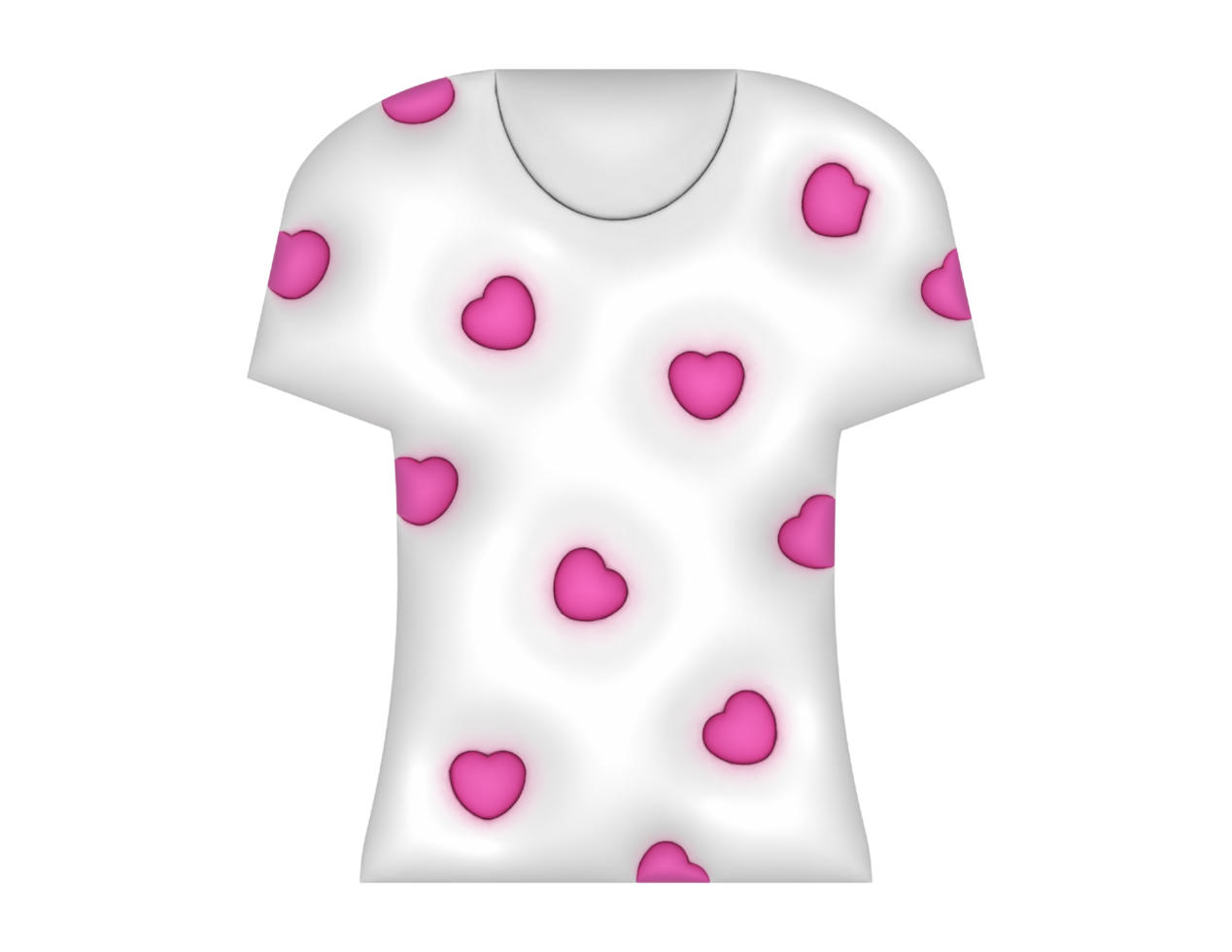 3d t - shirt with pink hearts on it png