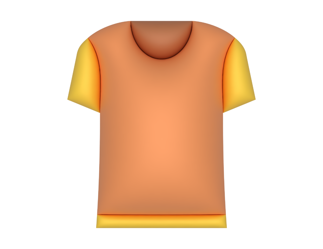 3d orange t shirt icon cartoon style png