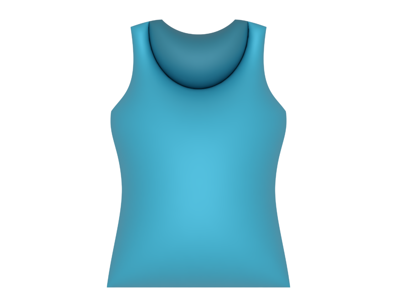 3d blue tank top on a transparent background png